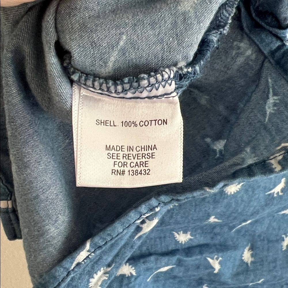 ModCloth Chambray Dino Button Down sleeveless top S - Picture 7 of 7